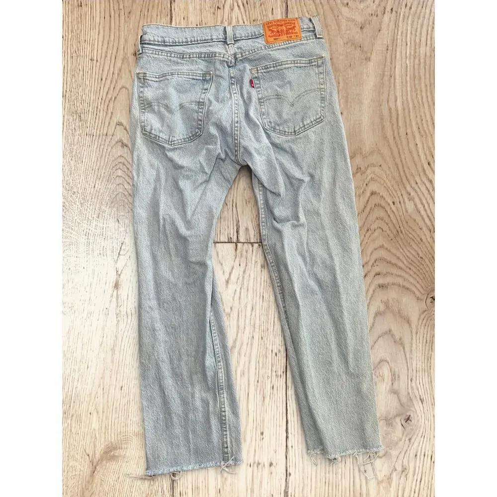 Levi's 505 Regular Fit Light Wash Straight Leg Jeans Men's 32x34